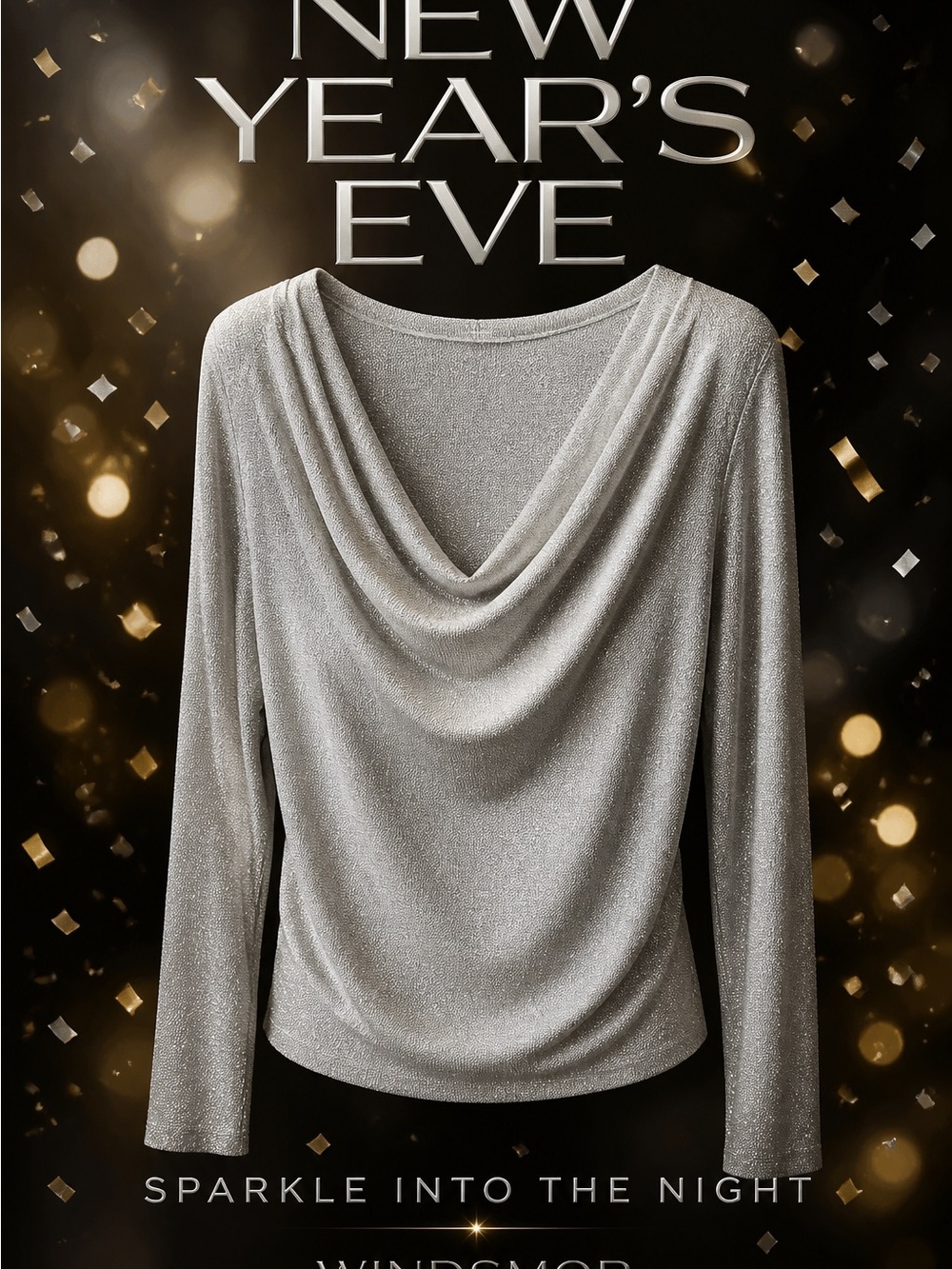 Windsmoor Silver Sparkle Cowl Neck Sweater